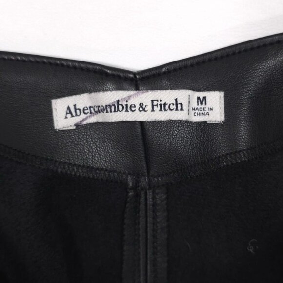 Abercrombie & Fitch Women's MEDIUM Black Faux Leather Sleeveless Mini Dress - Picture 6 of 13